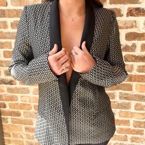 Elegant Black and White Women's Blazer